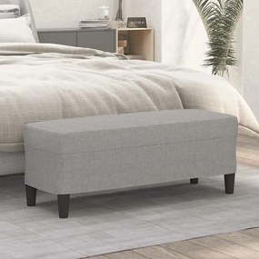 Banco 100x35x41 cm tecido cinza-claro