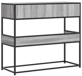 Mesa consola 90x35x80 cm derivados de madeira cinzento sonoma