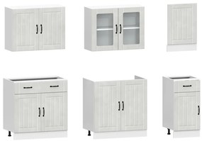 7 peças armário de cozinha conjunto Kalmar cinzento cimento