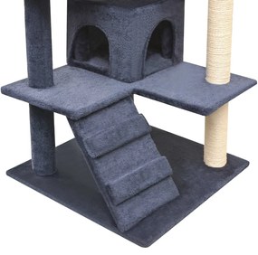 Árvore p/ gatos c/ postes arranhadores sisal 125 cm azul escuro