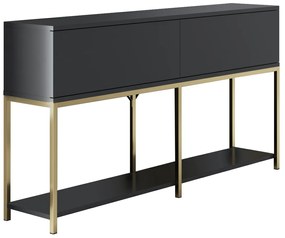 Conjunto de Mobiliário de Sala Lord – Antracite e Dourado – Tv Stand: