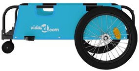 Reboque de bicicleta tecido oxford/ferro azul/preto