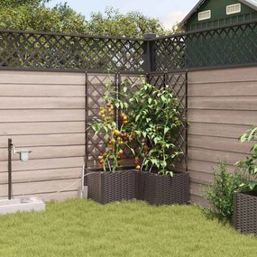 vidaXL Jardineiras de Jardim 1 pc Castanho 80 x 80 x 142 cm Plástico