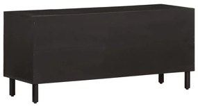 Móvel de TV 105x33x46 cm madeira de mangueira maciça preto