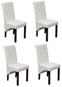 Cadeiras de jantar 4 pcs couro artificial branco