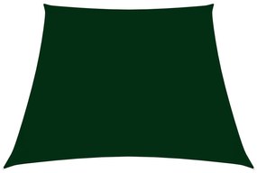 Para-sol estilo vela tecido oxford trapézio 3/5x4m verde-escuro