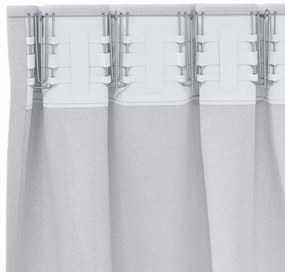 Cortinas com cortinas 2 pcs Cinza Claro 245 x 140 cm Poliéster