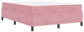 Estrutura da Cama Outros Rosa e branco 140 x 200 cm Veludo