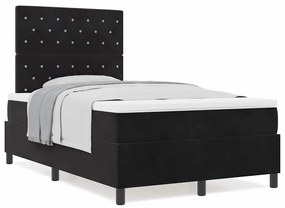Camas Box Spring com Colchão vidaXL Preto 120x200 cm Veludo