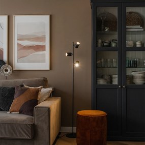 Candeeiro de pé inteligente preto 3 luzes incluindo 3 Wifi GU10 50mm - Jeana