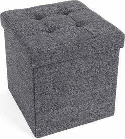 Banco de assento pequeno com arrumação 38 x 38 x 38 cm cinzento escuro