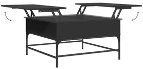 Mesa de centro 80x80x45 cm derivados de madeira/metal preto