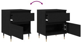 Criado-mudo vidaXL Preto Carvalho 40x35x50 cm Madeira de Engenharia