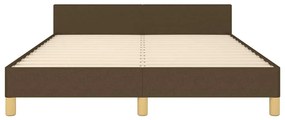 Estrutura de cama sem colchão 140x200 cm tecido castanho-escuro