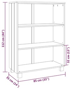 Estante HAMAR 85x35x112 cm pinho maciço branco