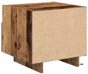 Criado-mudo vidaXL com Luzes LED Madeira Antiga 40x39x37 cm