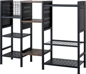 Estante de Ferramentas, 100 x 29 x 80 cm, 9 Níveis de Arrumação, Preto