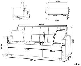 Sofá-cama com 3 lugares em creme GLOMMA Beliani