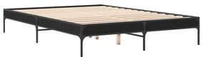 Estrutura de cama 160x200 cm derivados de madeira/metal preto