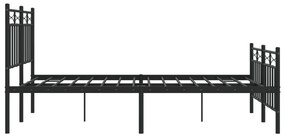 Estrutura de cama com cabeceira e pés 120x200 cm metal preto