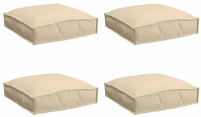 Almofadas de Palete pra Assento 4 pcs Bege 40x40x8 cm Tecido Oxford