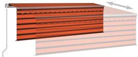 Toldo retrátil manual com estore 4,5x3 m laranja/castanho