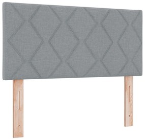 Cama Box Spring com Colchão Cinza Claro 120x190 cm Tecido