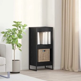 vidaXL Gabinete de Livros Carvalho Preto 80 x 30 x 155 cm