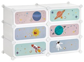 Prateleira modular infantil para sapatos com 6 compartimentos | SONGMICS | 43 x 31 x 105 cm | branco | LPC904W01.