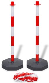 Conjunto poste de cadeia com 10 m de cadeia de plástico