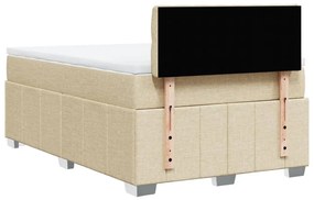 Cama boxspring com colchão 120x190 cm tecido cor creme