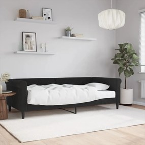 Sofá-cama com colchão 90x200 cm veludo preto