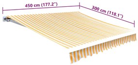 Lona para toldo laranja e branco 450x300 cm