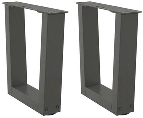 vidaXL Pés para mesa de centro em V, 2 peças, antracite, 30x(30-31,3) cm, aço