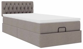 Cama otomana com colchão 100x200 cm tecido cinza
