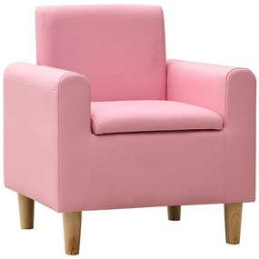 vidaXL Sofá infantil couro artificial rosa