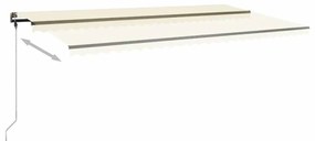 Toldo retrátil manual com LED 600x300 cm cor creme