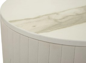 CONJUNTO DE MESAS ALTAS REDONDAS 2 UNIDADES Ø50X90-40X70 CM CREME E DOURADO