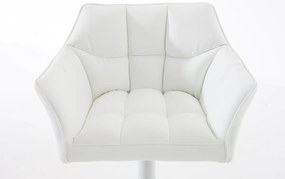 Banco de bar Damaso em couro sintético e com estrutura branca 64 x 88-113 x 45 cm Branco