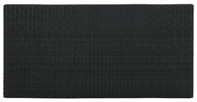 Mesa de bar com prateleiras 120x60x110 cm vime PE preto