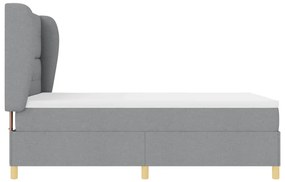 Cama Box Spring vidaXL com Colchão Cinza Claro 140x200 cm Tecido