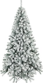 HOMCOM Árvore de Natal Nevada 180 cm com 650 Pontas em PVC Ignífugo, Ramos Articulados, Montagem Rápida, Verde e Branco | Aosom Portugal