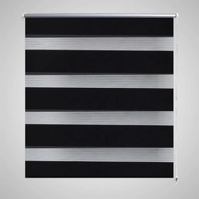 Estore de rolo 140 x 175 cm, linhas de zebra / Preto