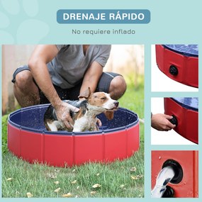 PawHut Piscina Dobrável para Cães Gatos Banheira Portátil para Animais