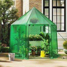 Mini Estufa Portátil 198 x 172 x 190 cm com Cobertura de PE com Revestimento de PE Antioxidante Porta Enrolável com fecho Verde