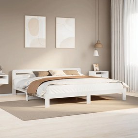 vidaXL Cama sem colchão 200x200 cm madeira de pinho maciça branco