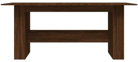 Mesa jantar 180x90x76 cm derivados de madeira carvalho castanho