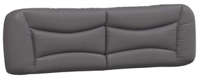 Cama com colchão 180x200 cm couro artificial cinza