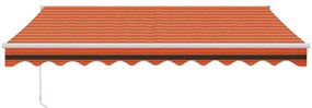 Toldo retrátil automático 3,5x2,5 m laranja e castanho