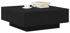 Mesa de Centro vidaXL Preta em Carvalho 80x80x31 cm em Madeira Revesti